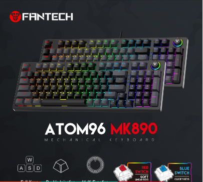 Fantech Atom96 MK890 Mechanical Gaming Keyboard with Full Keys Anti-Ghosting
