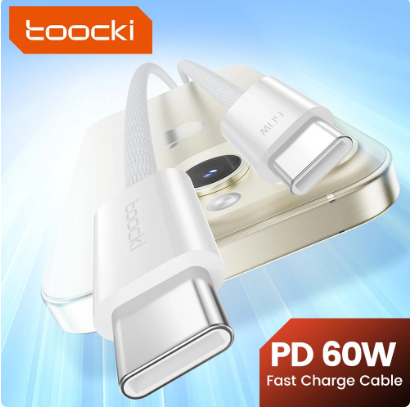 Toocki PD60W Type C Super Fast Charging Cable USB C Charger Data Cord For iphone 15 Huawei Xiaomi Samsung USB Type C Wire Cable