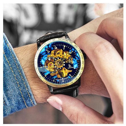 Men Watch Ik Colouring Top Brand Automatic Mechanical Skeleton Sport Watches Fashion Waterproof Discolored glass Stainless Steel Strap Watch 9