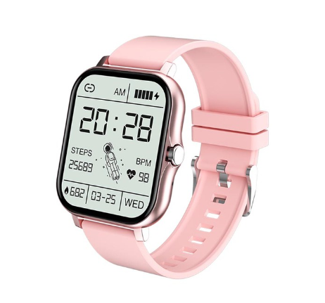 FILIEKEU Smart Watch Men Women Waterproof Sports Fitness Bluetooth Call Couple For Android And Ios PINK SILICONE BELT