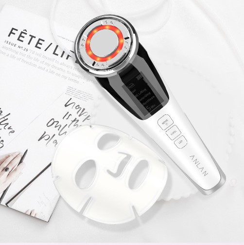 Ems Light Therapy Facial Massager Hot/Cold Compress Sonic Vibration Wrinkle Remover Skin Care