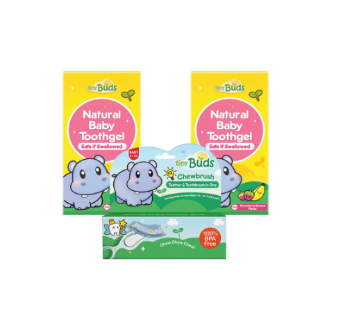Tiny Buds Baby Chewbrush and Stage 1 x 2 Toothgels Set