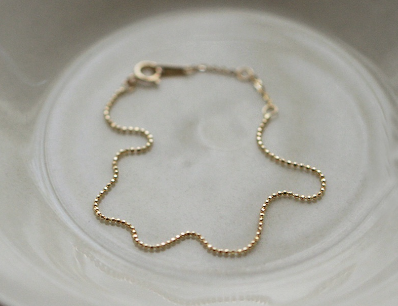 S925 Sterling Silver Bracelet Golden Peas Round Beaded  Jewelry