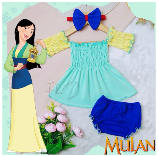 3in1 Tiffany Disney Smocking Set for Baby Girl 1-18 Months S14