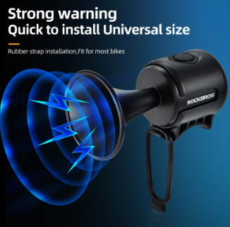 Rockbros Electric Bike Bell Loud IPX4 Rainproof Horn Handlebar 120DB Warining Safety Ring Cycling Accesories