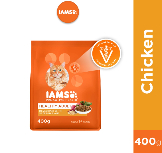 IAMS Proactive Health Premium Cat Food – Cat Food Dry in Chicken Flavor, 400g.