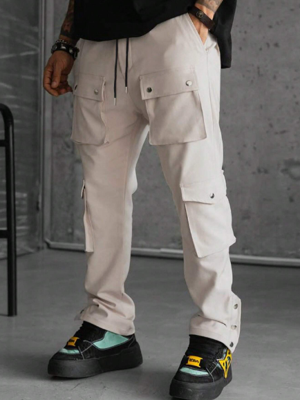 Manfinity LEGND Men's Fashionable Casual Casual Solid Color Pants With Pocket Design