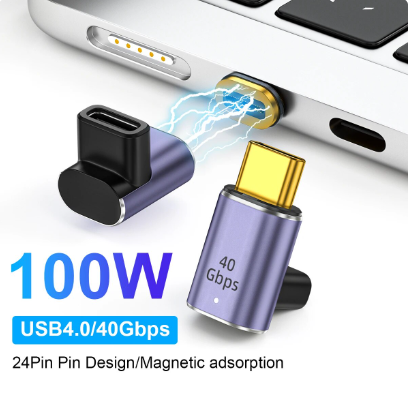 100W USB C to Type C Fast Charging Magnetic Converter USB4.0 40Gbps OTG Adapter 8K@60Hz USB C Data Adapter Connector For Laptop