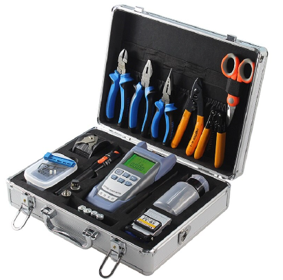 22 In 1 FTTH FIber Optic toolbox FIber Optic Meter+10MW VFL Visual Fault Locator and FC-6S Fiber Cleaver and Fiber