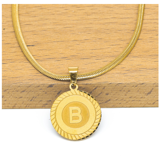 Laj High Quality Stainless Steel Letter Pendant Necklace with Free box B