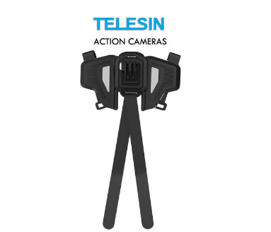 TELESIN Newest Motorcycle Helmet Full-Face Chin Strap Adjustable Mount forAction Cameras GP-HBM-MT2