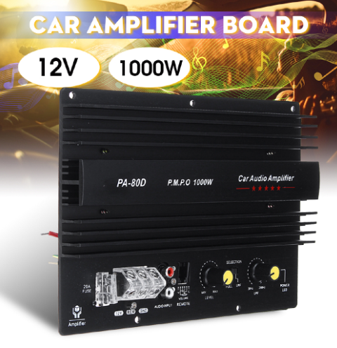 12V 1000W Mono Car Audio High Power Amplifier Powerful Bass Board Subwoofers Amp
