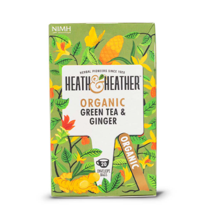 Heath & Heather Green Organic Tea & Ginger  20 Bags