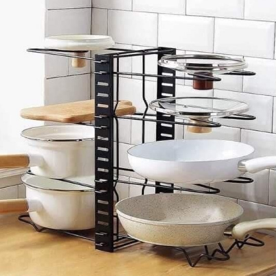 AIC Adjustable 8 Layers Home Kitchen Pantry Storage Racks Organizer Pot Pans