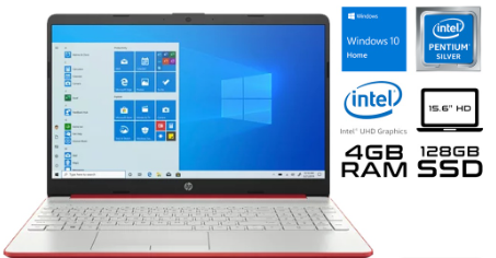HP 15-dw0083wm 15.6" HD Pentium Silver N5000 4GB RAM 128GB SSD Intel UHD 605 WiFi BT4.2 Windows 10