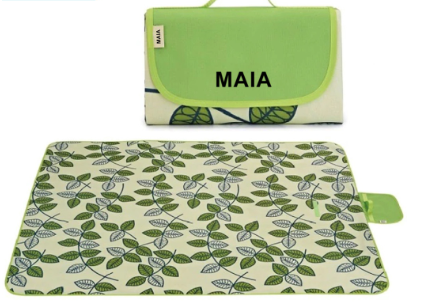 MAIA Portable Waterproof Foldable Picnic Blanket Outdoor Camping Mat 145CMX200CM Green leaves