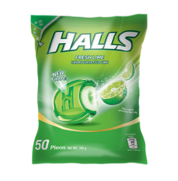 Halls Fresh Lime Flavored Center-Filled Candy 50's