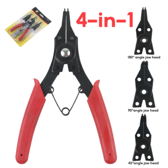 4 In 1 Circlip Pliers Snap Ring Pliers Retaining Ring Pliers Puller Springs Multitool Pliers