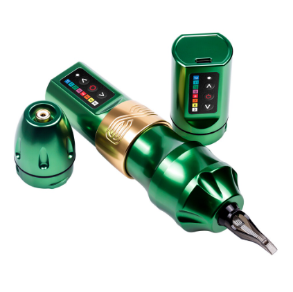 Professional EXO Wireless Tattoo Machine Kit Powerful Coreless Motor Chargeable 2 Battery Rotary Tattoo Pen Set
