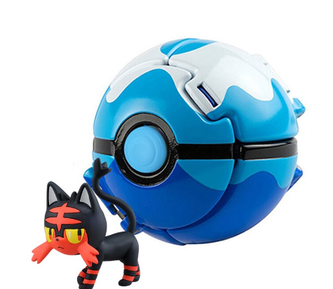 Pokemon Variant Ball Toy Model Litten Pocket Monsters Action Figure series 2