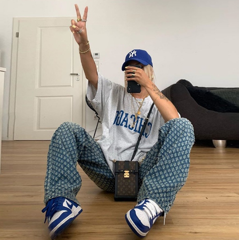 Women's Hip-hop Ripped Loose Straight-leg Casual Pants