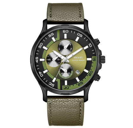 SMAEL 9601 Waterproof Men Watches Top Brand Luxury Sport Chronograph Quartz Watch Men Fashion Leather Date Clock 006