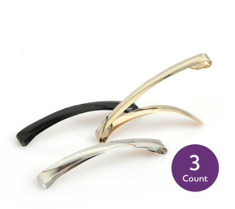 Goody Classics Metal Domed Hair Barrettes 3", 3ct