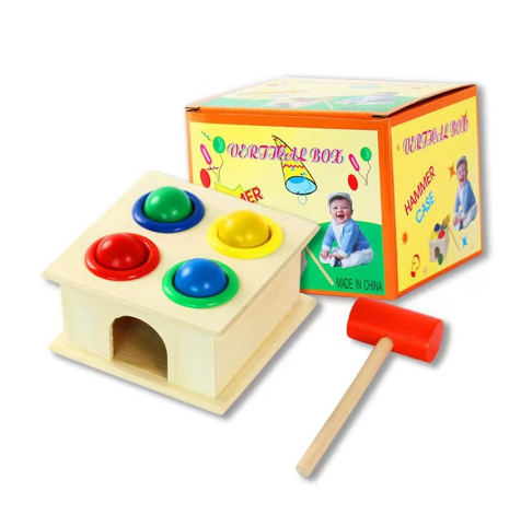 K2-shop Wooden Ball Game Hammer case Educational toy