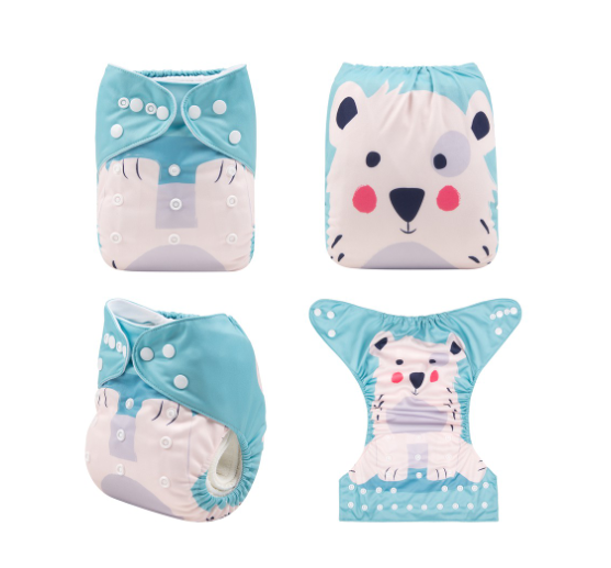 Alva Baby Cloth Diapers Washable Reusable Real Cloth Pocket Nappy Diaper Only No Insert For 3-15kg 6.6-33.1Ibs Baby And Newborn D28
