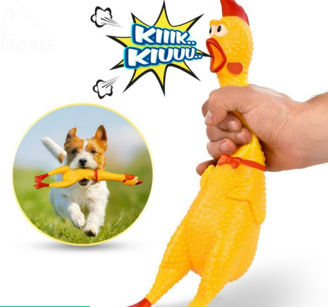 Hipidog Screaming Chicken Pets Dog Toys Squeeze Squeaky Sound Funny Toy Safety Rubber For Molar Chew