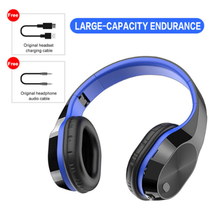 Vitog 9D HIFI Folding Wireless Earphone Bluetooth 3.5mm Cable Jack With Mic Headphone Support SD TF Card For Xiaomi Music Bass