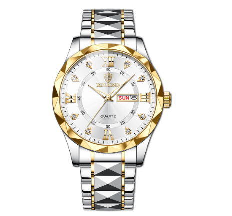 Original Men's Luxury Stainless Steel Waterproof Fashion Business Watch Luminous Dual Calendar Quartz Wrist Watch M3