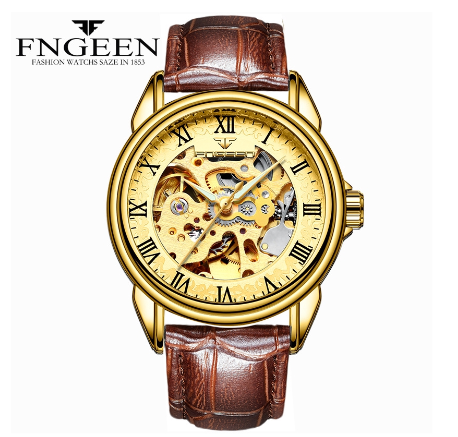 FNGEEN 8866 Men's Automatic Mechanical Watch ALL GOLD