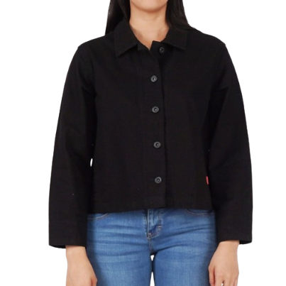 Bobson Japanese Ladies Basic Jacket Loose Fit 112655 (Black)