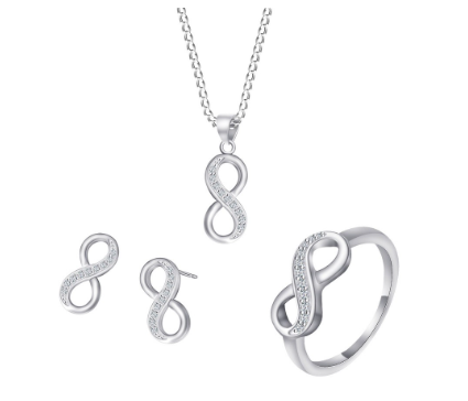 Silver S082 Italy 925 Infinity Ladies Set