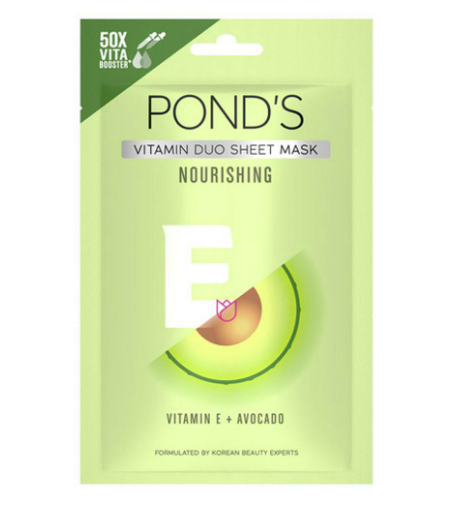Pond's Vitamin Duo Sheet Mask Nourishing Avocado and Vitamin E 20g