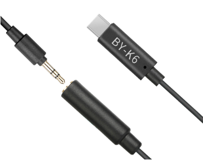 Boya By-K6 Audio Adapter Design Only For Dji Osmo Pocket 3.5mm Trs (Female) To Type-C Audio Adapter