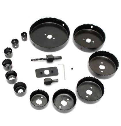 Casta Hole Saw Set Kit With Ideal For Soft Wood Plywood Drywall Pvc