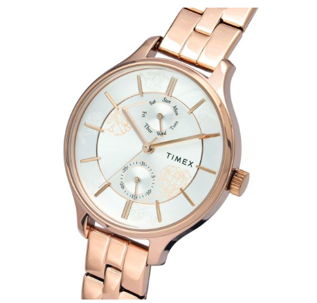 Timex L148 Series Rose Gold Stainless Steel Analog Quartz Watch For Women TWEL14802E CLASSICS