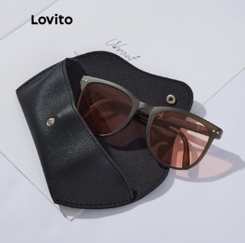 Lovito Casual Plain Basic All-Match Sunglasses With Glasses Box L34AD058