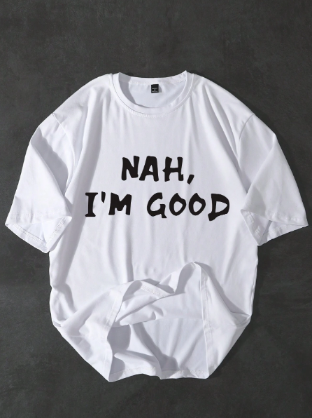 Manfinity Homme Men's Crew Neck Short Sleeve Letter Printed Casual T-Shirt