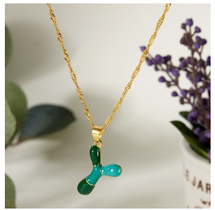 Dropping Oil 26 English Letter Pendant Necklace Fashion Colorful Letter Necklace Men's and Women's Jewelry