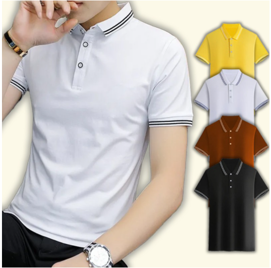 Men's Short Sleeved Polo Shirt Plus Size Lapel Short Sleeved T-shirt Summer Half Sleeved Short