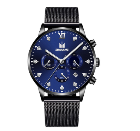 Fashion Men Stainless Steel Quartz Watches with Calendar M04