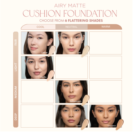 blk cosmetics airy matte cushion foundation SPF15 5% niacinamide