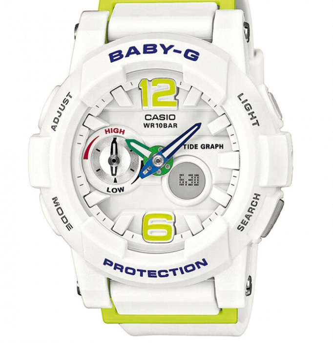 Casio Baby-g BGA-180-7B2 Digital Analog Rubber Strap Watch For Women