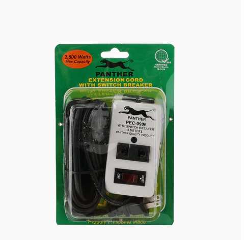 PANTHER Extension Cord W/ Switch Breaker #16 3M PEC-0906