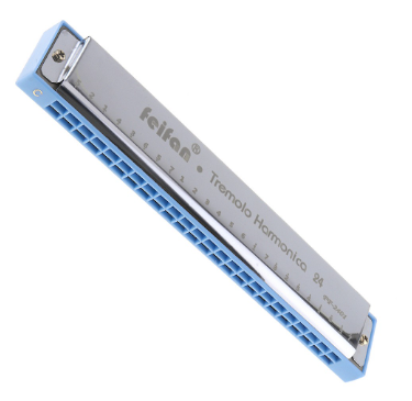 Metal 24 Holes Complex Tone Blues Harmonica Wind Instrument