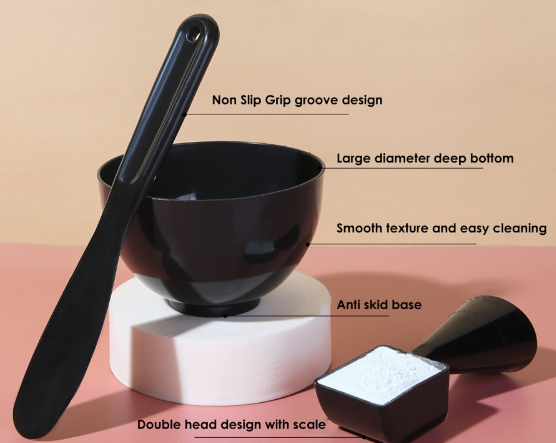 3PCS/Set DIY Facial Mask Mixing Bowl Spoon Stick Set Tool Soft Mud Mask Applicator Plastic Spatula Household Accessories