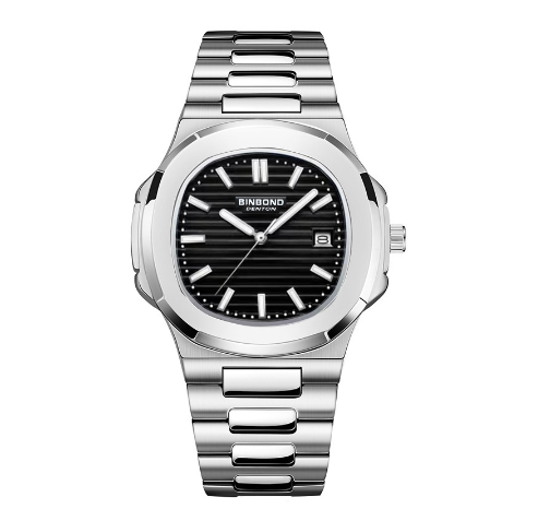 Binbond Original Luxury Retro Parrot and Conch Men's Watch Men's Luminous Fashion Waterproof Square Stainless Steel Men's Watch M06